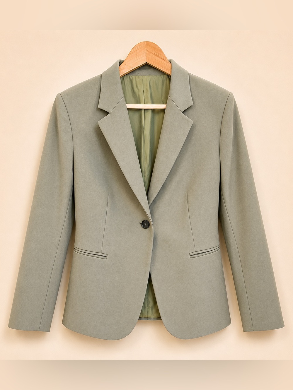 TIGER OF SWEDEN sage green tailored blazer wool blend minimalist 40